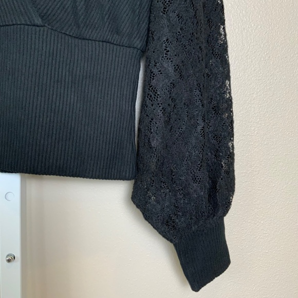 Anthropologie Lace-Sleeve Sweater Top - Picture 12 of 16